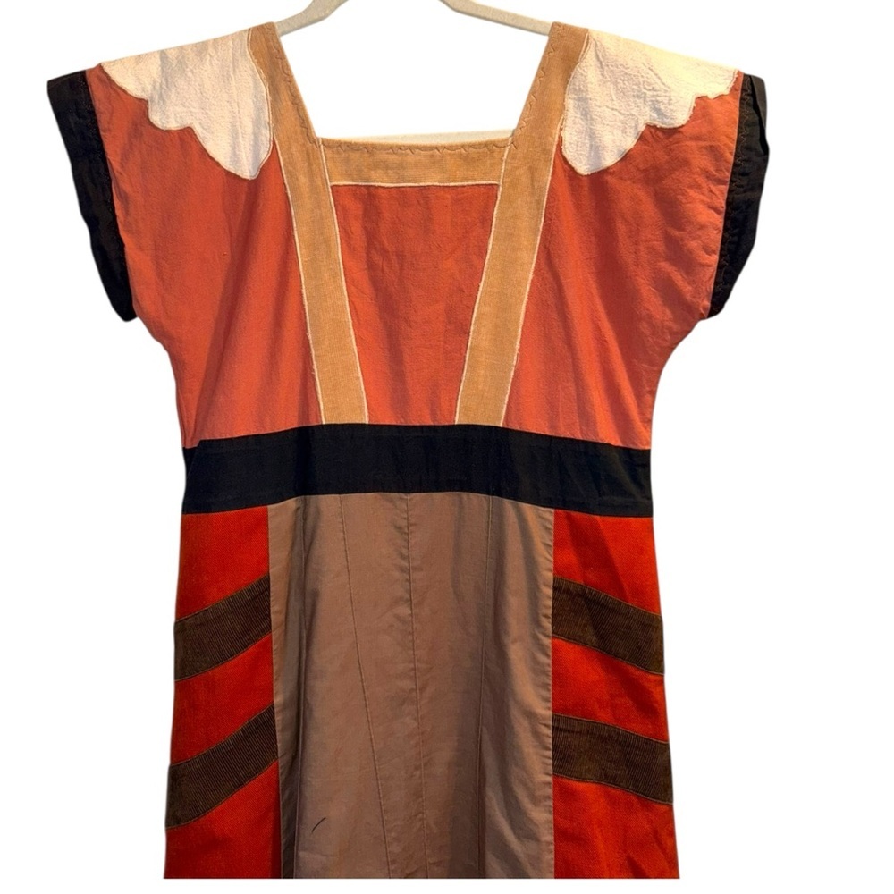 Vintage Folk Art Patchwork Bohemian Hippie Artsy Dress XS / S - Picture 6 of 17